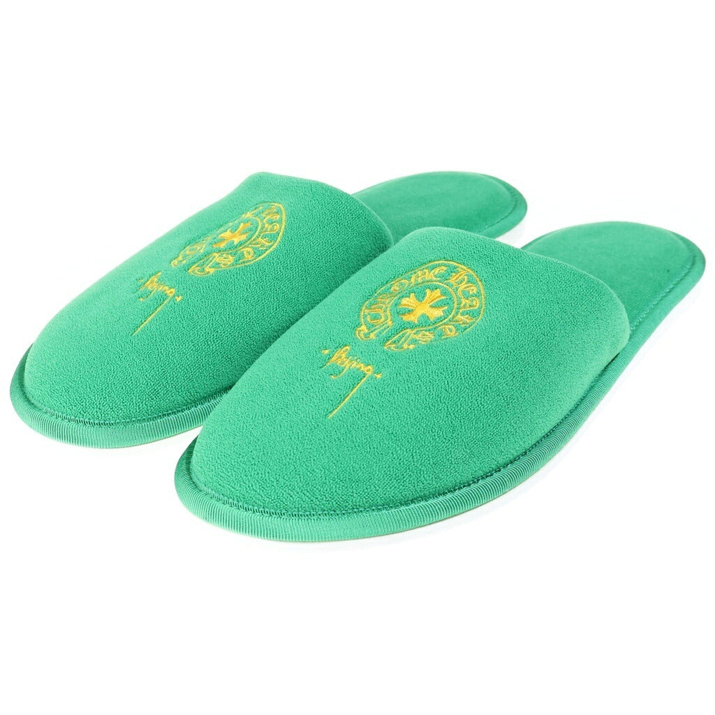 CHROME HEARTS(クロムハーツ) HOTEL SLIPPER ホースシュー刺繍スリッパ ホノルル限定 グリーン