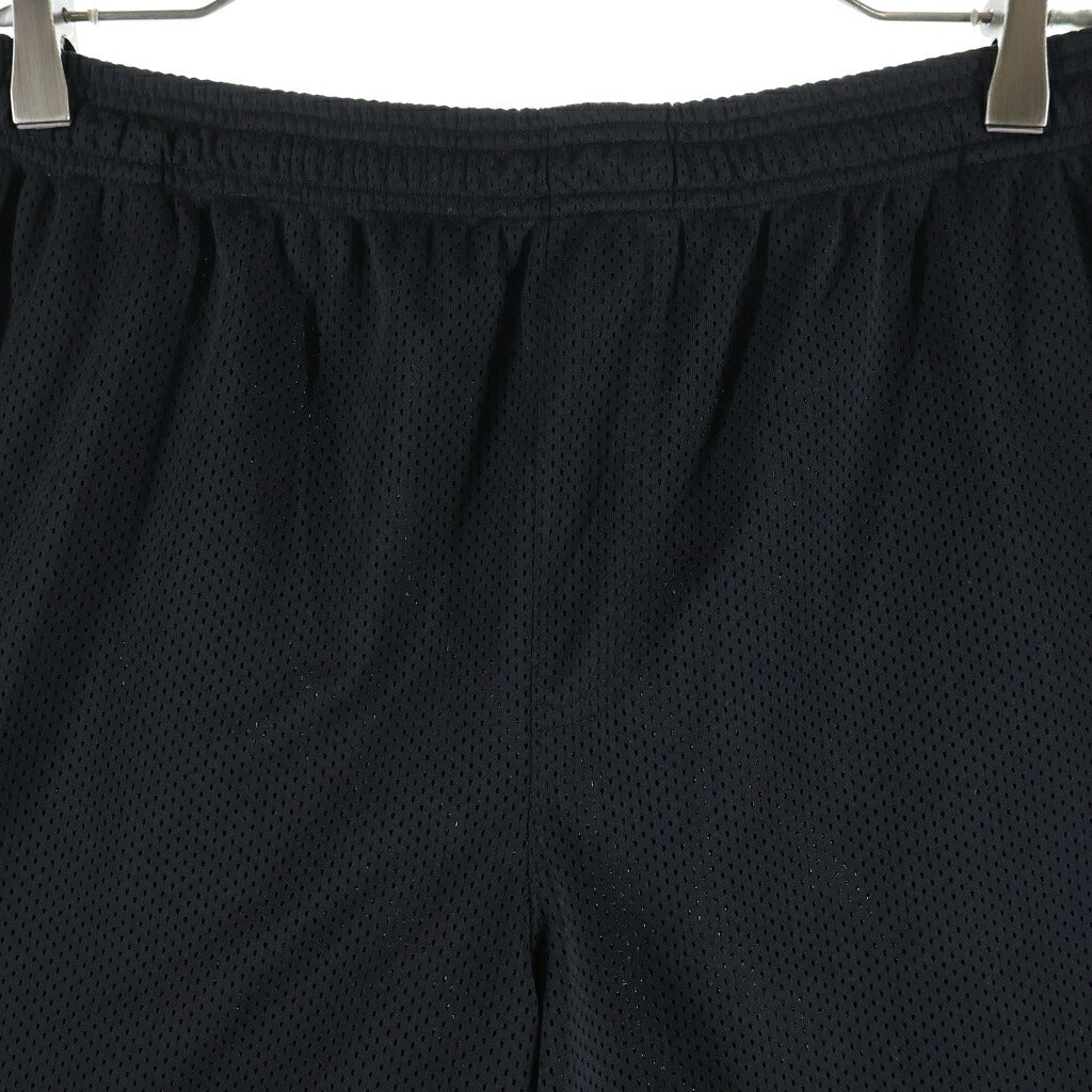 THUG CLUB(サグクラブ) MESSH SHORTS ロゴプレートデザイン ドローストリング メッシュ ショートパンツ ブラック TC24PT1002