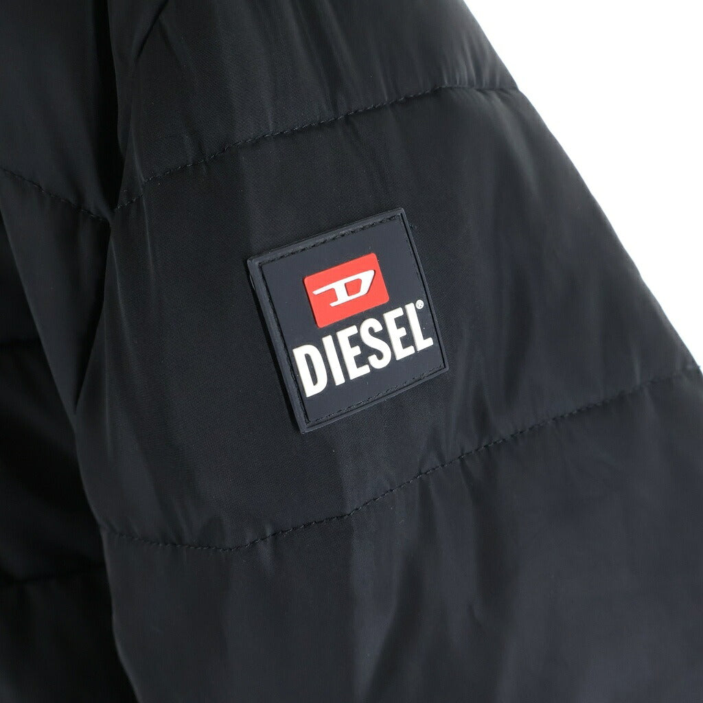 DIESEL(ディーゼル) アームロゴデザイン ジップアップ ダウンジャケット ブラック A12720