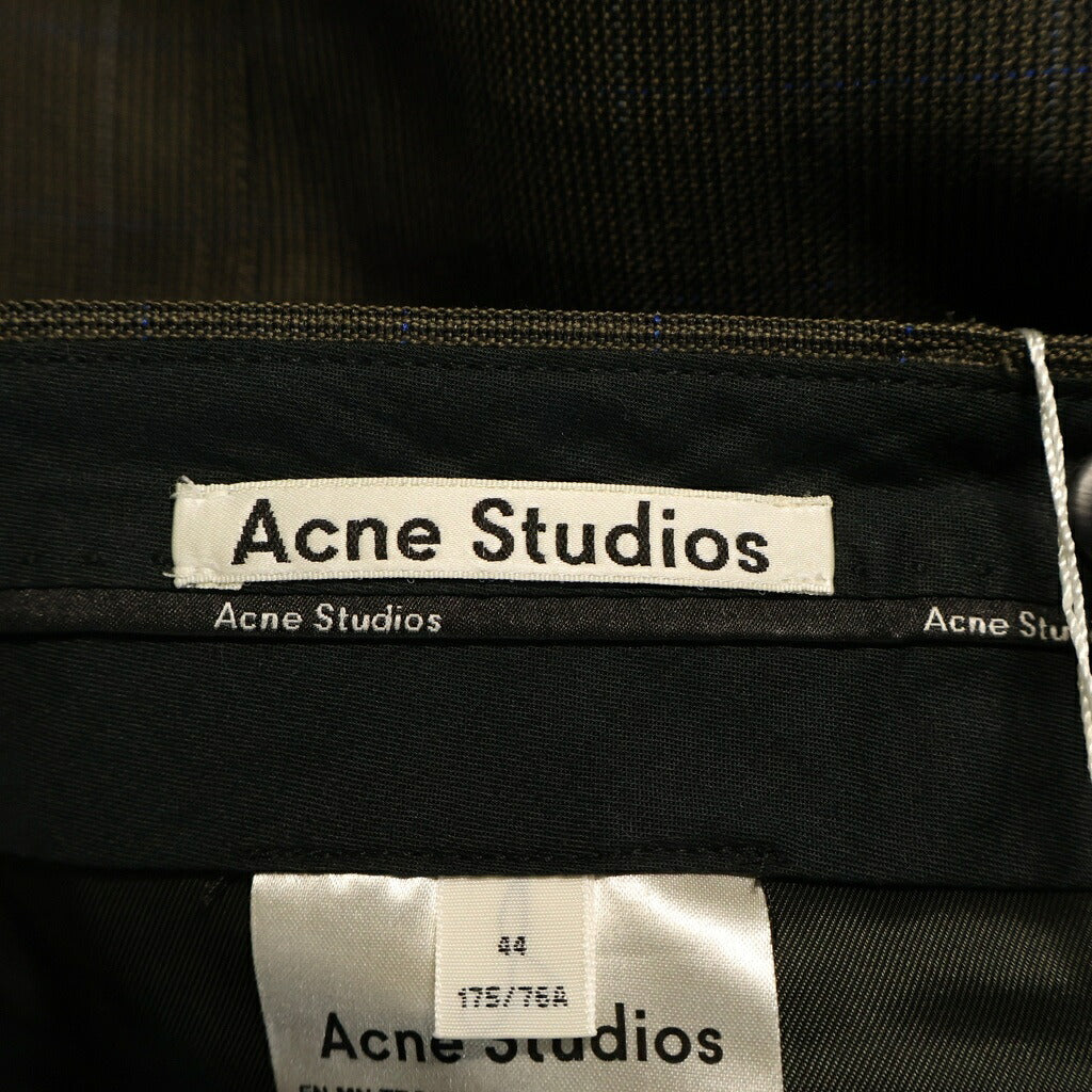 Acne Studios(アクネ ストゥディオズ) ループデザイン チェック柄 スラックスパンツ ブラウン FN-MN-TROU000271