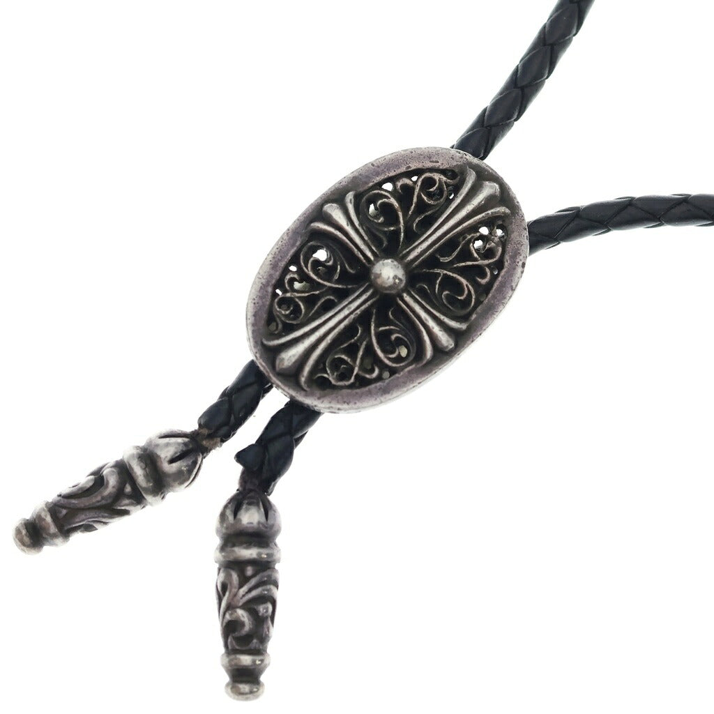 CHROME HEARTS(クロムハーツ) BOLOTIE OVALTINY タイニークラシックオーバルクロス ループタイ シルバー/ブラック BCA209