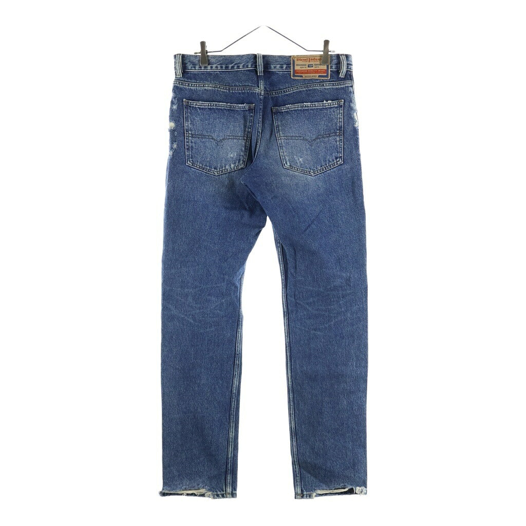 DIESEL(ディーゼル) DENIM PANTS ロゴ革パッチデザイン ボタンフライ デニムパンツ インディゴ A03568