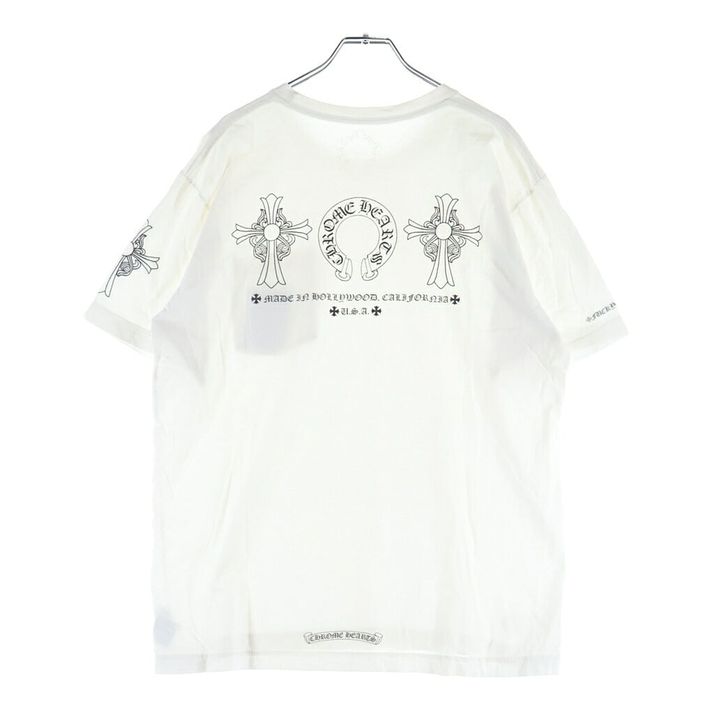 CHROME HEARTS(クロムハーツ) MADE IN HOLLYWOOD LOGO メイドイン ハリウッド ロゴデザイン クルーネック カットソー 半袖Tシャツ ホワイト