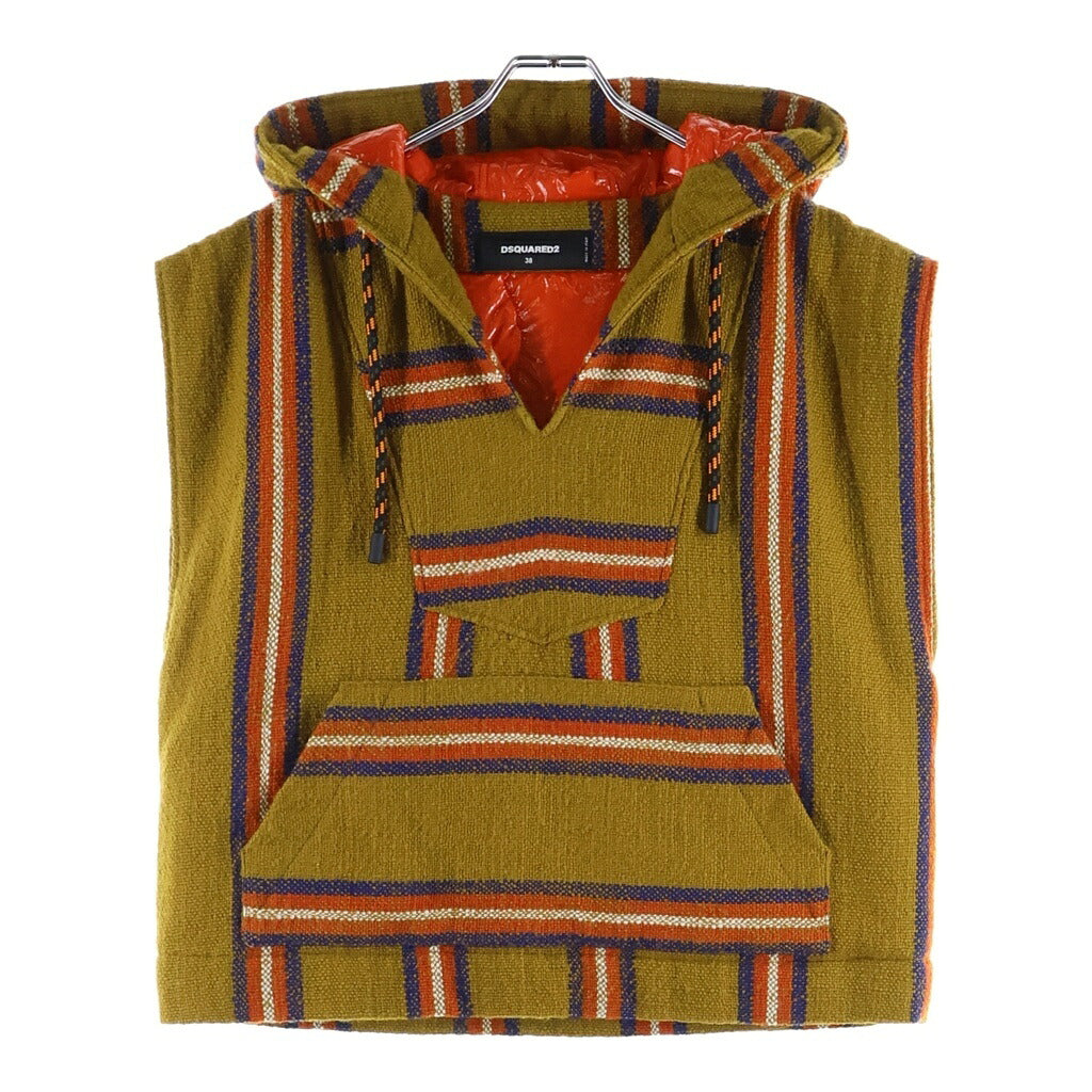 DSQUARED2(ディースクエアード) Sleeveless Mexican Pullover Hoodie ノースリーブメキシカンプルオーバーパーカー ブラウン S72FB0214 S60362 レディース