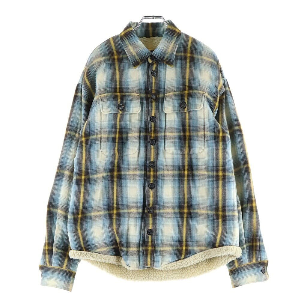 DSQUARED2(ディースクエアード) 19AW Padded Check Long Sleeve Shirt 裏ボアパデッドチェック長袖シャツジャケット ブルー/ブラウン S72DL0620 S52230
