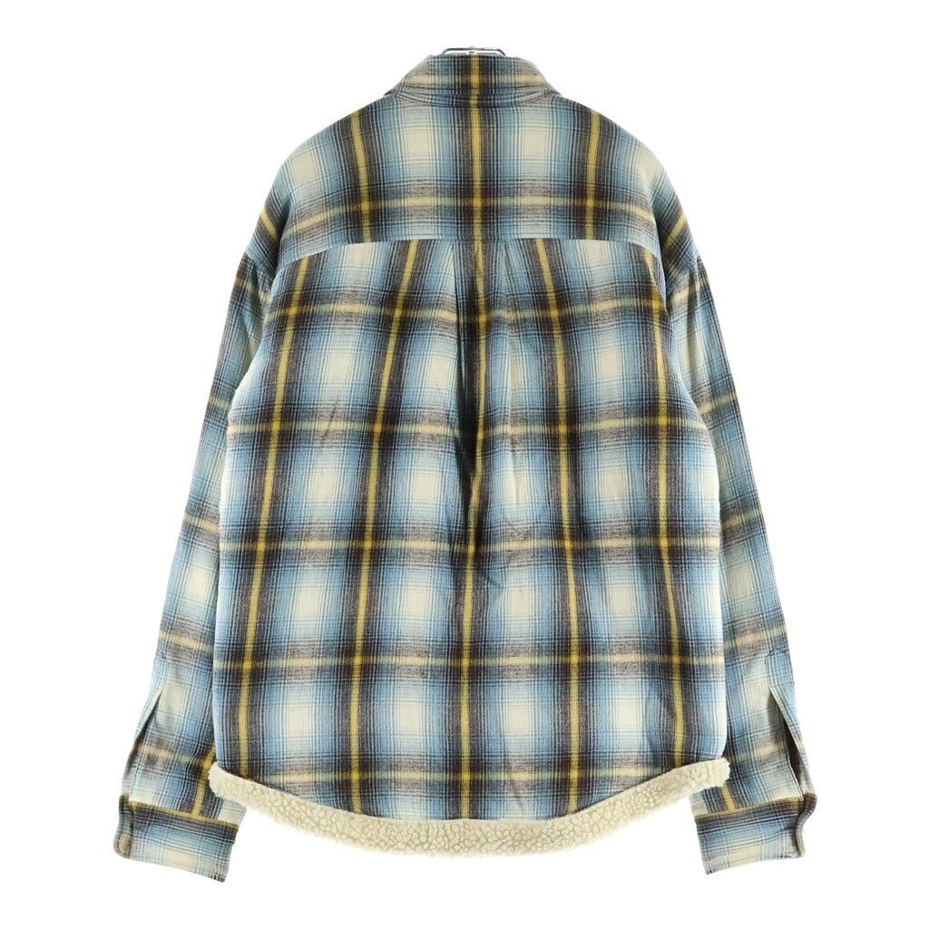 DSQUARED2(ディースクエアード) 19AW Padded Check Long Sleeve Shirt 裏ボアパデッドチェック長袖シャツジャケット ブルー/ブラウン S72DL0620 S52230