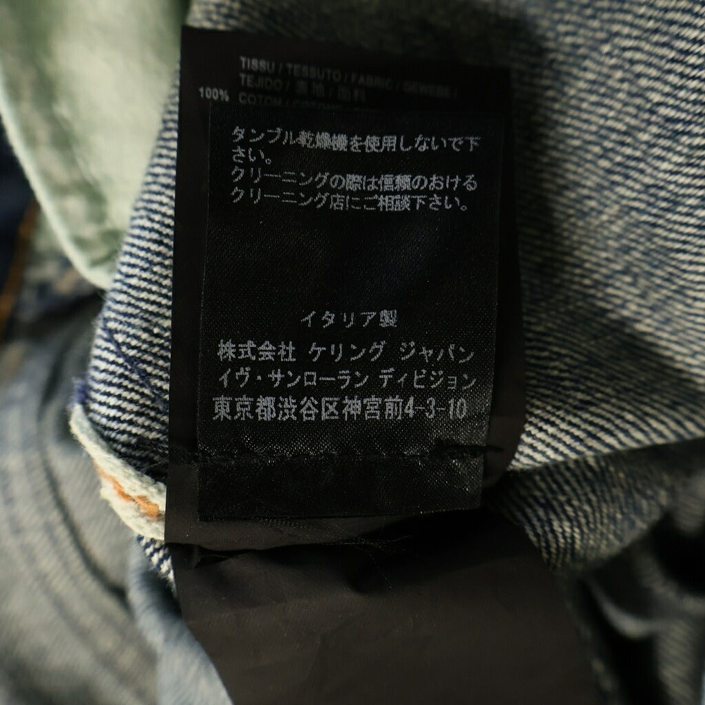 SAINT LAURENT PARIS(サンローランパリ) 16SS エディ期 ダメージ加工 ジップアップ スキニーデニムパンツ インディゴ 420244Y839L