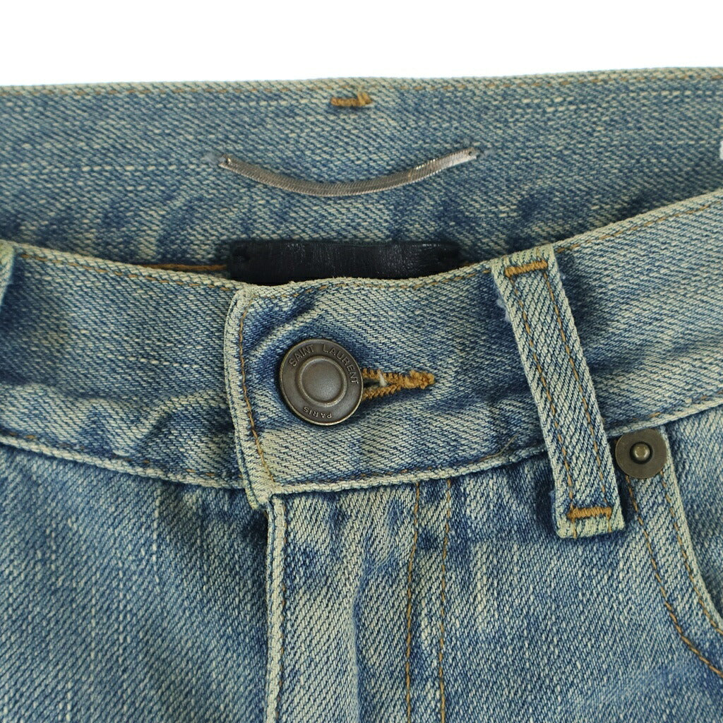 SAINT LAURENT PARIS(サンローランパリ) 15AW ニークラッシュ ダメージ加工 ストレッチ デニムパンツ インディゴ 399086 Y8511