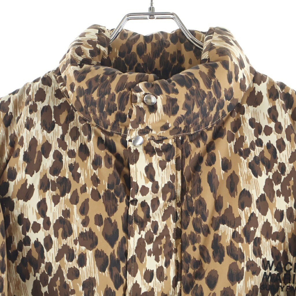 WACKO MARIA(ワコマリア) 24AW ×NANGA LEOPARD DOWN JACKET ナンガ レオパード柄 ジップアップ ダウンジャケット ブラウン
