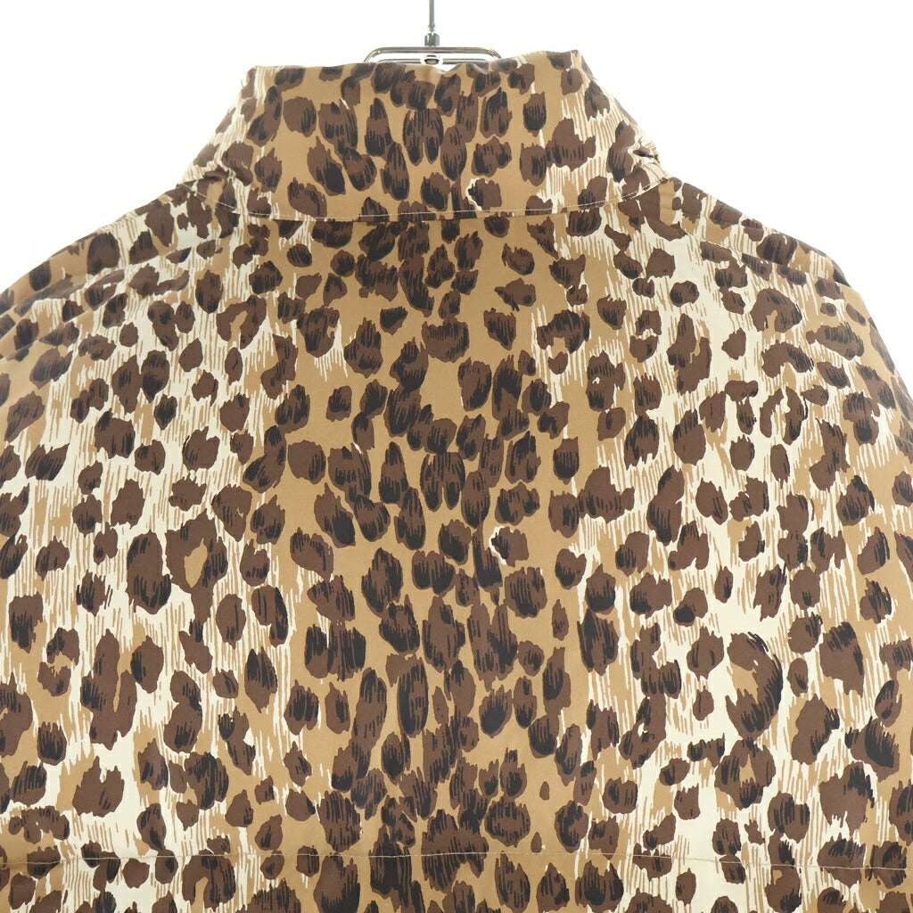 WACKO MARIA(ワコマリア) 24AW ×NANGA LEOPARD DOWN JACKET ナンガ レオパード柄 ジップアップ ダウンジャケット ブラウン