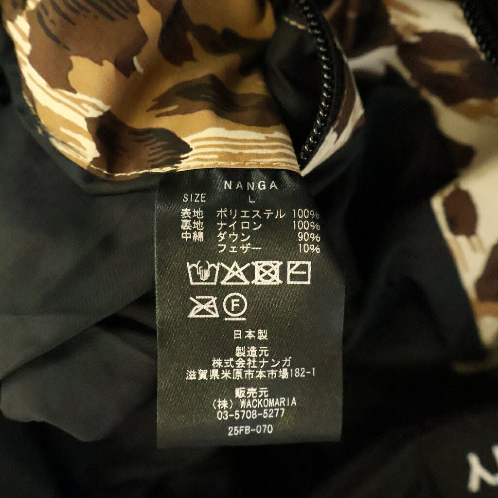 WACKO MARIA(ワコマリア) 24AW ×NANGA LEOPARD DOWN JACKET ナンガ レオパード柄 ジップアップ ダウンジャケット ブラウン