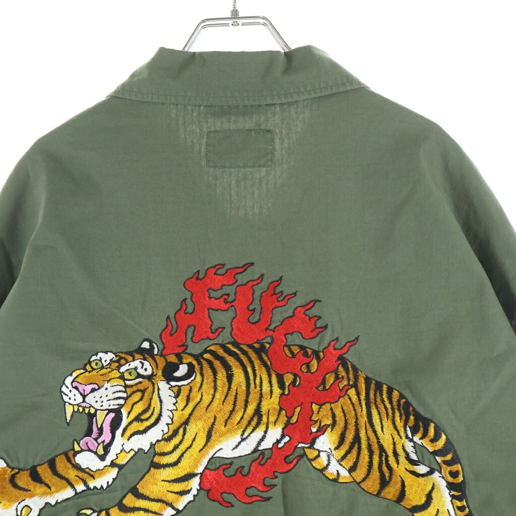 WACKO MARIA(ワコマリア) 22SS TIM LEHI ARMY SHIRT バックエンブロイダリーデザイン 長袖シャツ カーキ
