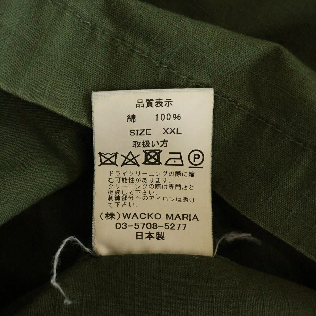 WACKO MARIA(ワコマリア) 22SS TIM LEHI ARMY SHIRT バックエンブロイダリーデザイン 長袖シャツ カーキ