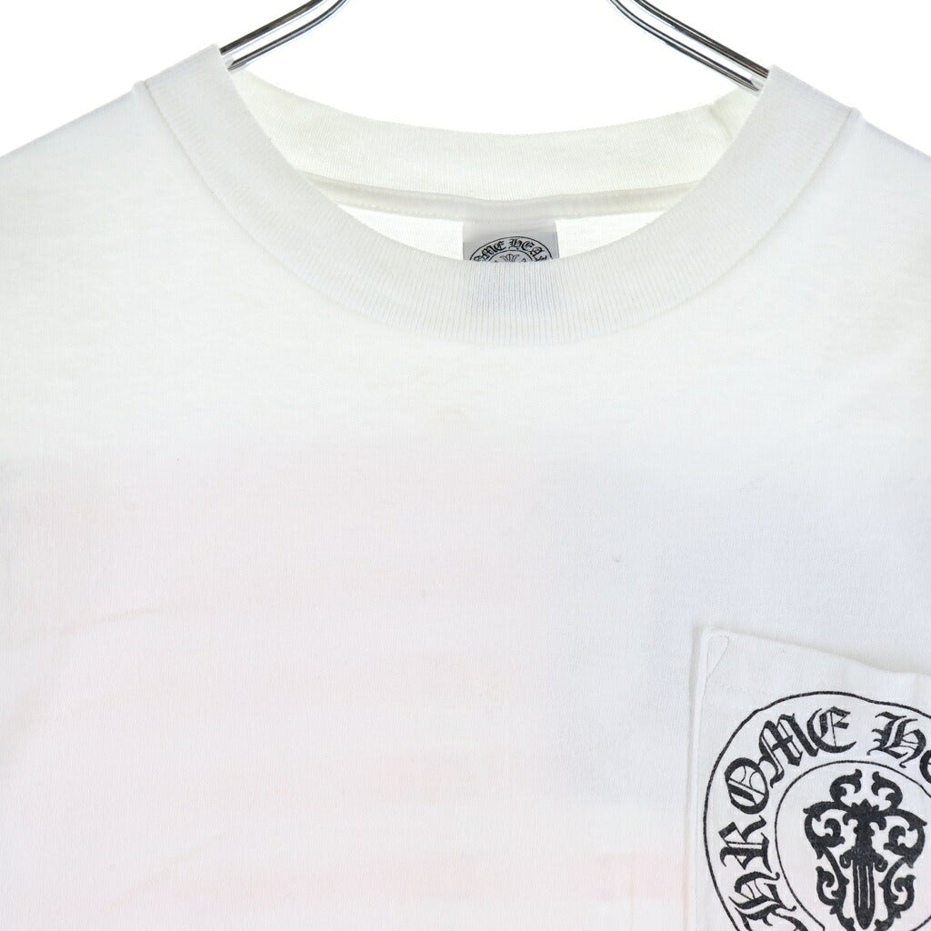 CHROME HEARTS(クロムハーツ) OLD AMERICAN FLAG TEE オールド アメリカンフラッグTシャツ 星条旗 ホースシュープリント 半袖カットソー ホワイト