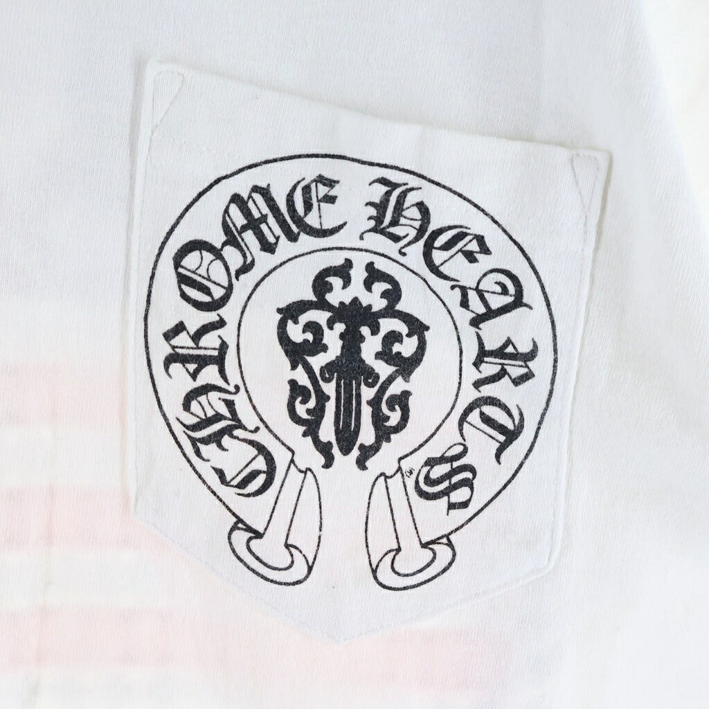 CHROME HEARTS(クロムハーツ) OLD AMERICAN FLAG TEE オールド アメリカンフラッグTシャツ 星条旗 ホースシュープリント 半袖カットソー ホワイト