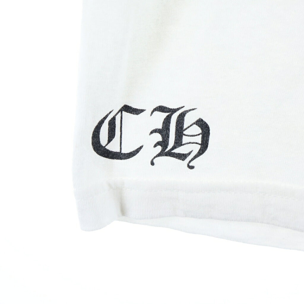 CHROME HEARTS(クロムハーツ) OLD AMERICAN FLAG TEE オールド アメリカンフラッグTシャツ 星条旗 ホースシュープリント 半袖カットソー ホワイト