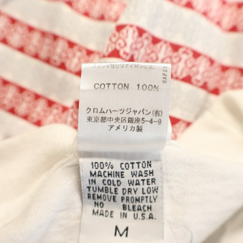 CHROME HEARTS(クロムハーツ) OLD AMERICAN FLAG TEE オールド アメリカンフラッグTシャツ 星条旗 ホースシュープリント 半袖カットソー ホワイト