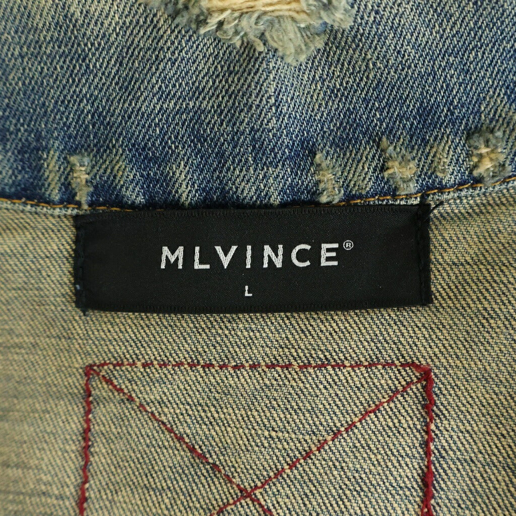 MLVINCE(メルヴィンス) ダメージ加工 マルチポケット デニムジャケット インディゴ