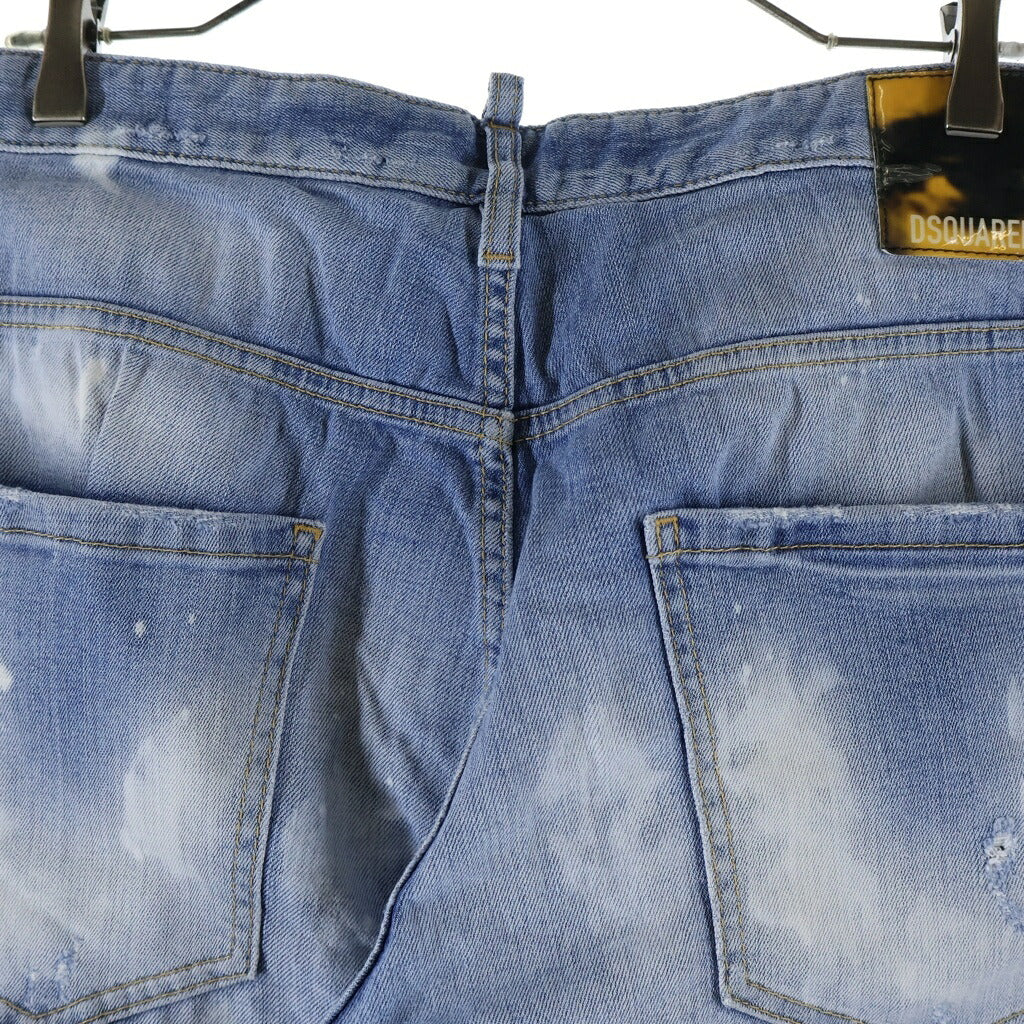 DSQUARED2(ディースクエアード) ダメージ加工 ボタンフライ スキニーデニムパンツ インディゴ S74LB0979 S30664