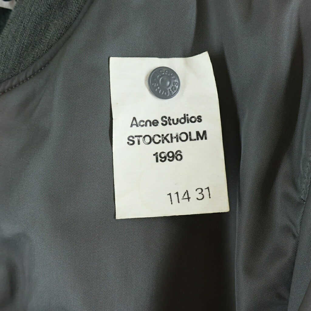 Acne Studios(アクネ ストゥディオズ) ウォッシュ加工 ジップアップ ボンバージャケット カーキ FN-MN-OUTW001299
