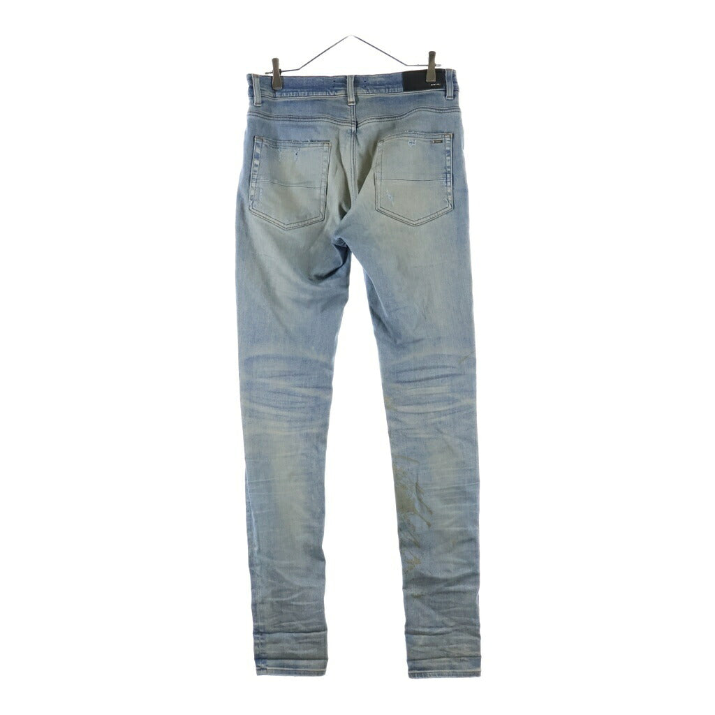 AMIRI(アミリ) Distressed Ripped Skinny Denim Jeans ダメージ加工クラッシュスキニーデニムパンツ ボトムス ブルー SR1PXMDS154SAMDSI