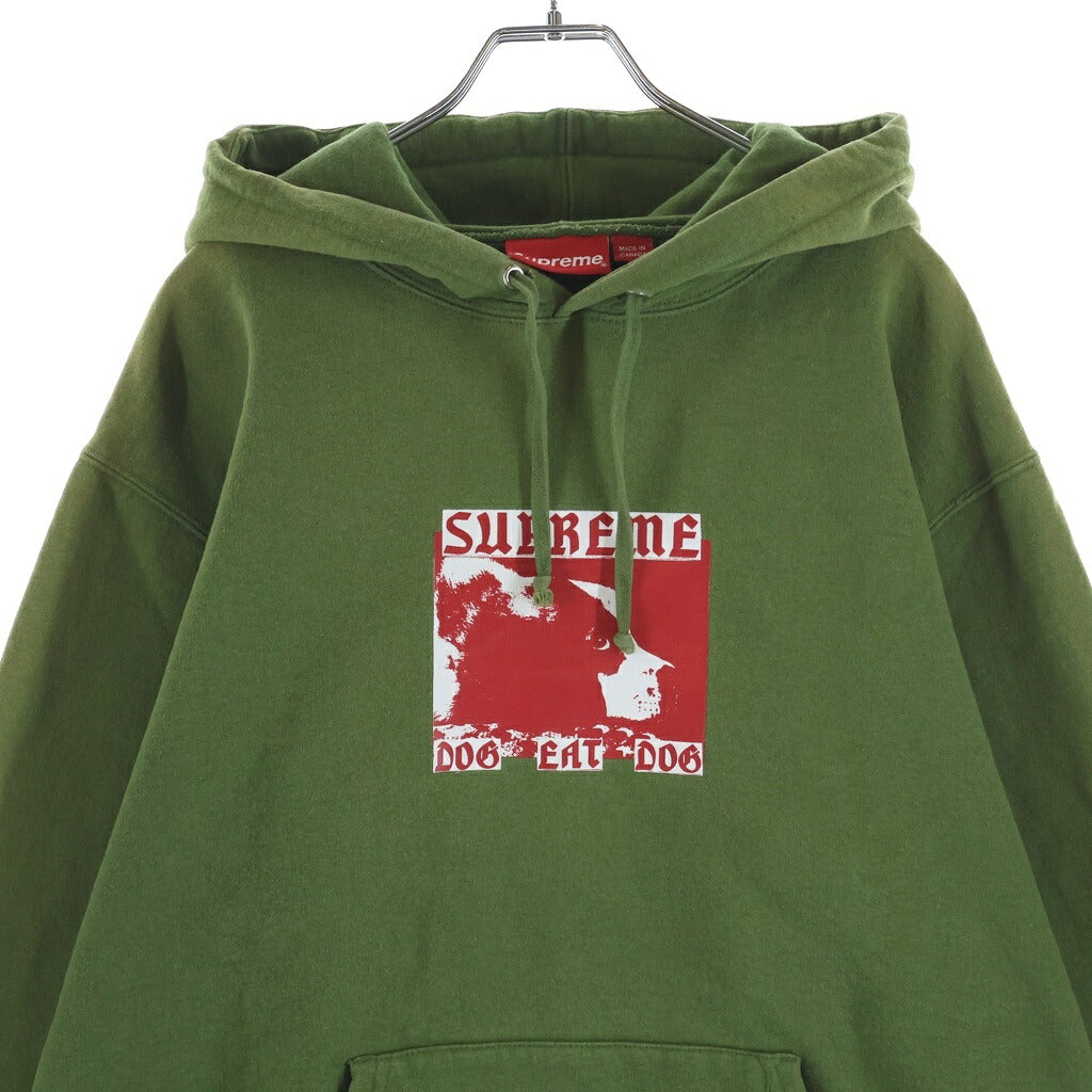 SUPREME(シュプリーム) 22SS Eat Dog Hooded Sweatshirt イート ドック フーデッド スウェットパーカー カーキ