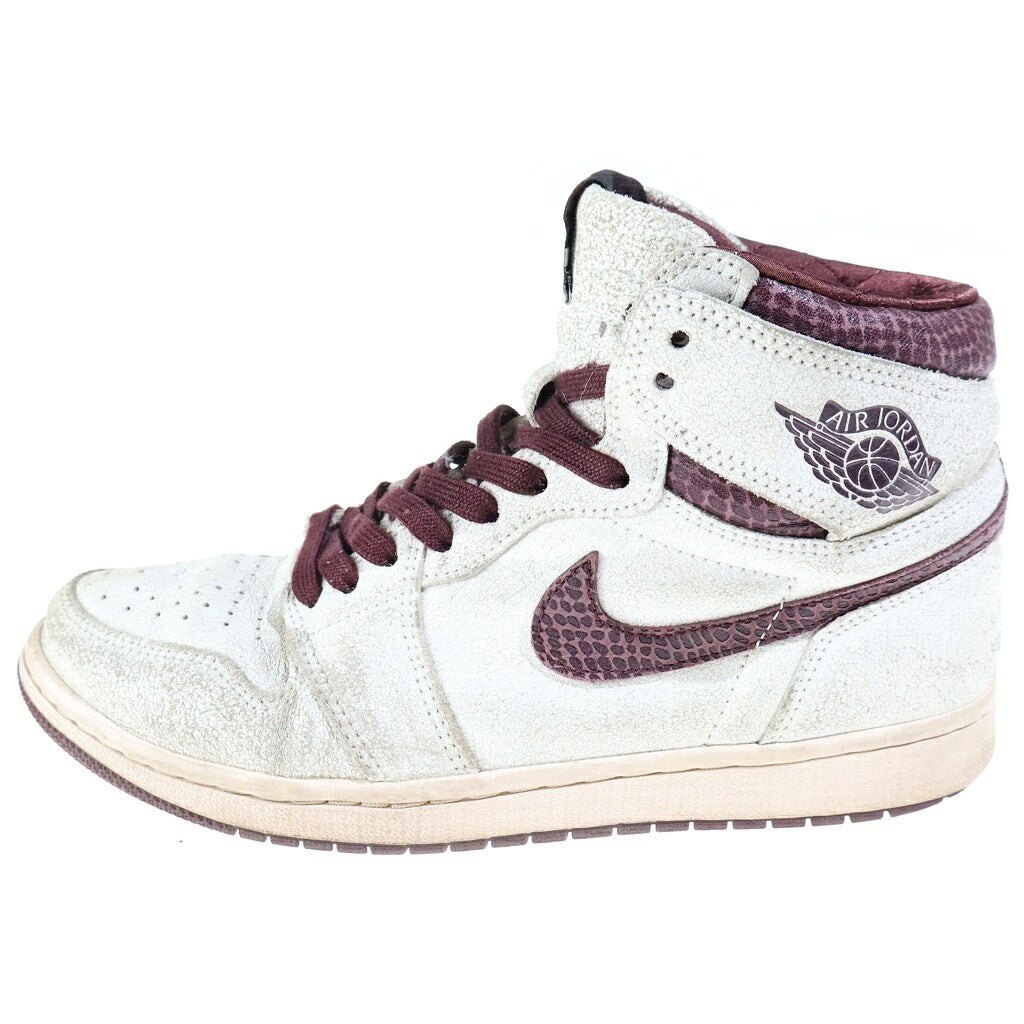 NIKE(ナイキ) ×A MA MANIERE AIR JORDAN 1 RETRO HIGH アママニエール エアジョーダン1 レトロ ハイカットスニーカー ホワイト/ブラウン US9/27cm DO7097-100
