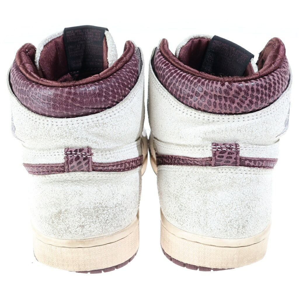 NIKE(ナイキ) ×A MA MANIERE AIR JORDAN 1 RETRO HIGH アママニエール エアジョーダン1 レトロ ハイカットスニーカー ホワイト/ブラウン US9/27cm DO7097-100