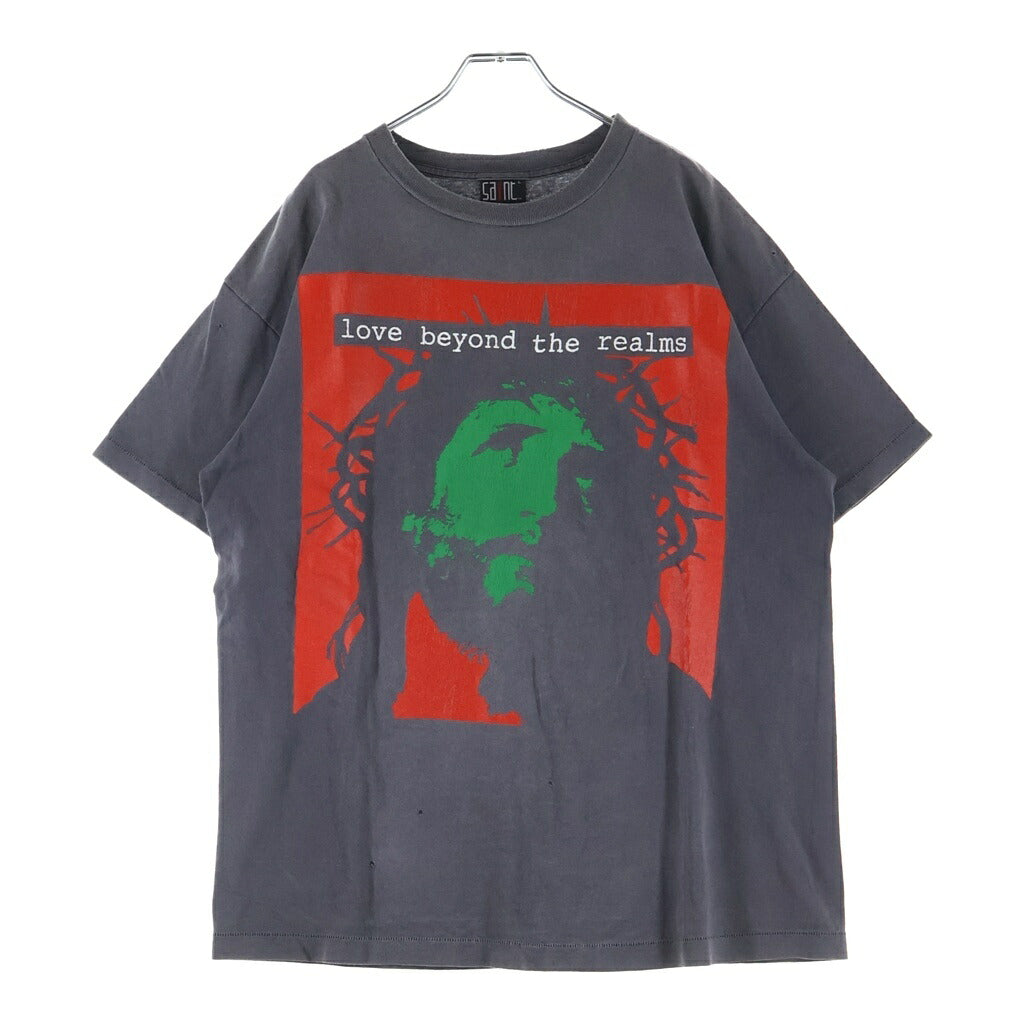 SAINT MICHAEL(セントマイケル) 24SS ×Kosuke Kawamura Love Beyond S/S Tee xコウスケカワムラ グラフィックプリント半袖Tシャツ カットソー ブラック SM-YS8-0000-C23