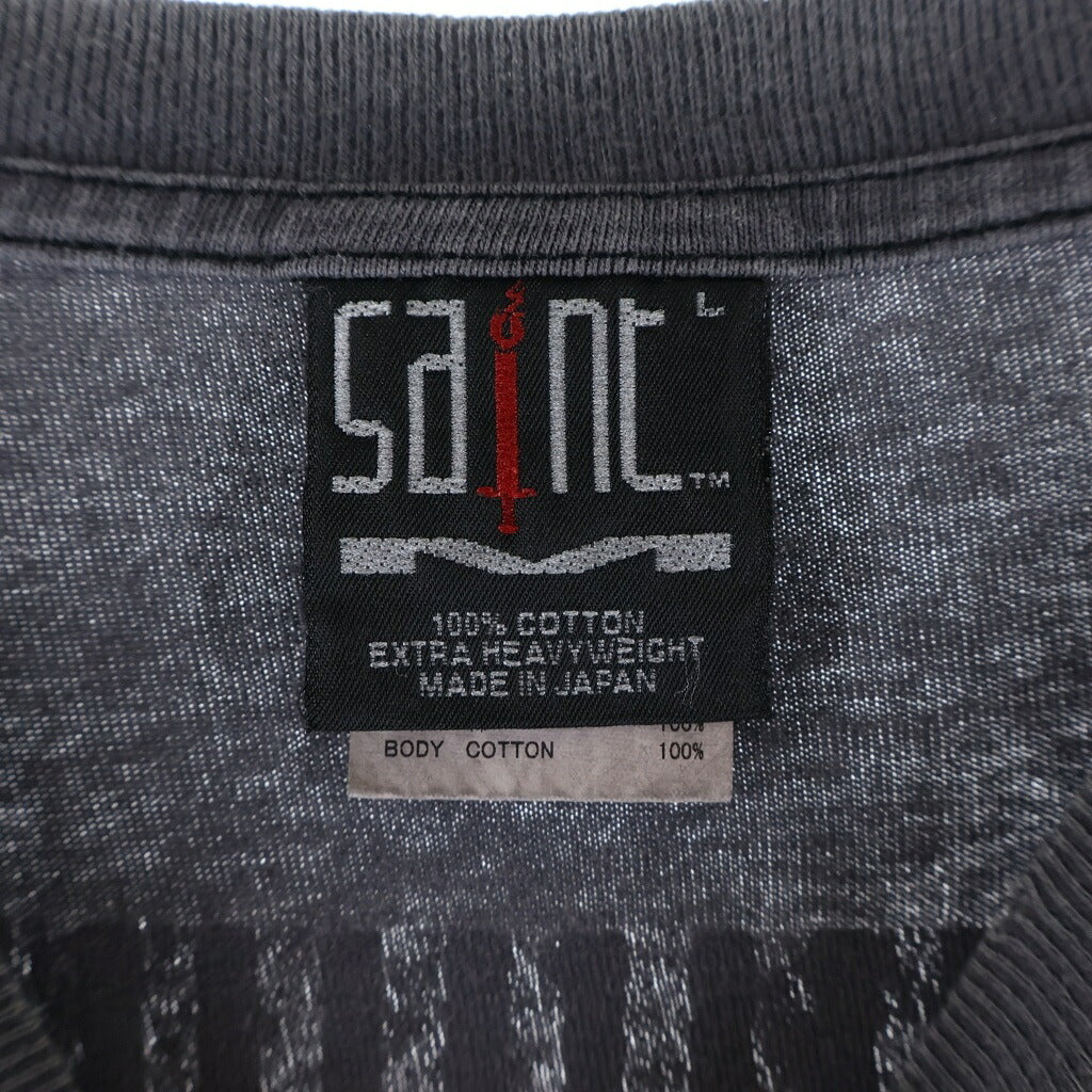 SAINT MICHAEL(セントマイケル) 24SS ×Kosuke Kawamura Love Beyond S/S Tee xコウスケカワムラ グラフィックプリント半袖Tシャツ カットソー ブラック SM-YS8-0000-C23
