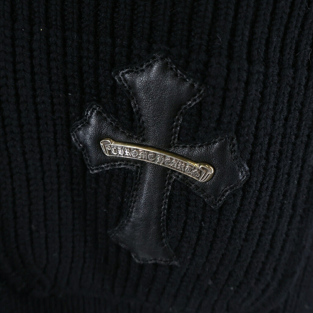 CHROME HEARTS(クロムハーツ) BAIT & TACKLE CARDIGAN クロスレザーパッチ クロスボールボタン カーディガン ブラック