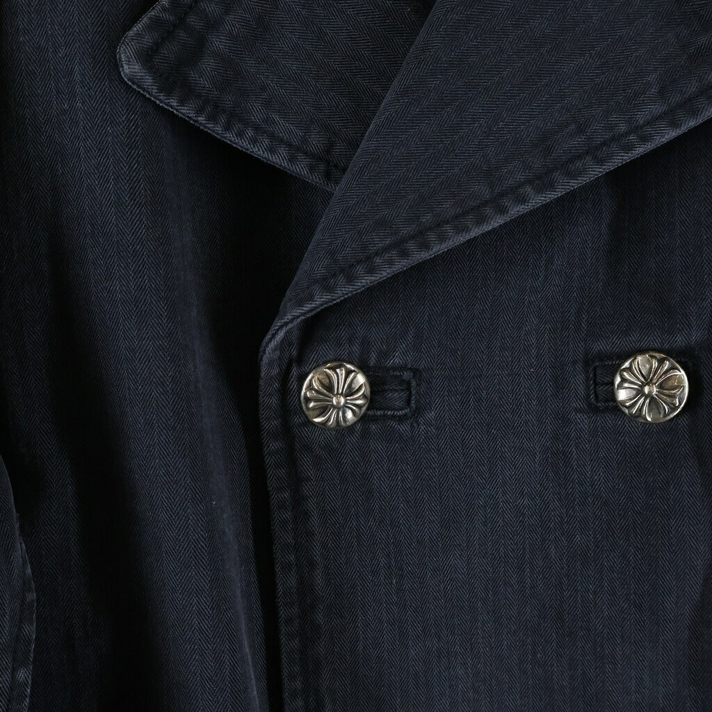 CHROME HEARTS(クロムハーツ) ヘリンボーン クロスボール Pコート グレー