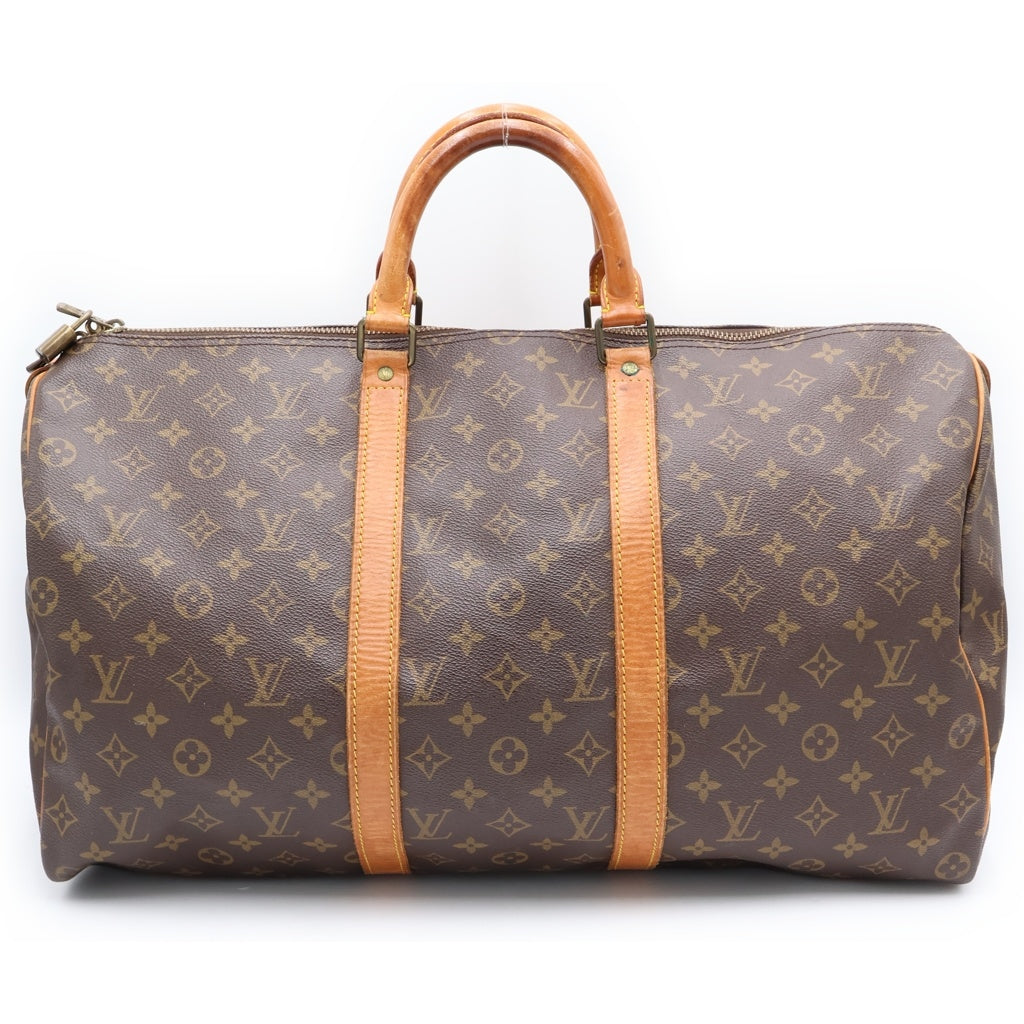 LOUIS VUITTON(ルイヴィトン) モノグラム キーポル50 ボストンバッグ ハンドバッグ トラベルバッグ ブラウン レザー×PVC M41426 ゴールド金具
