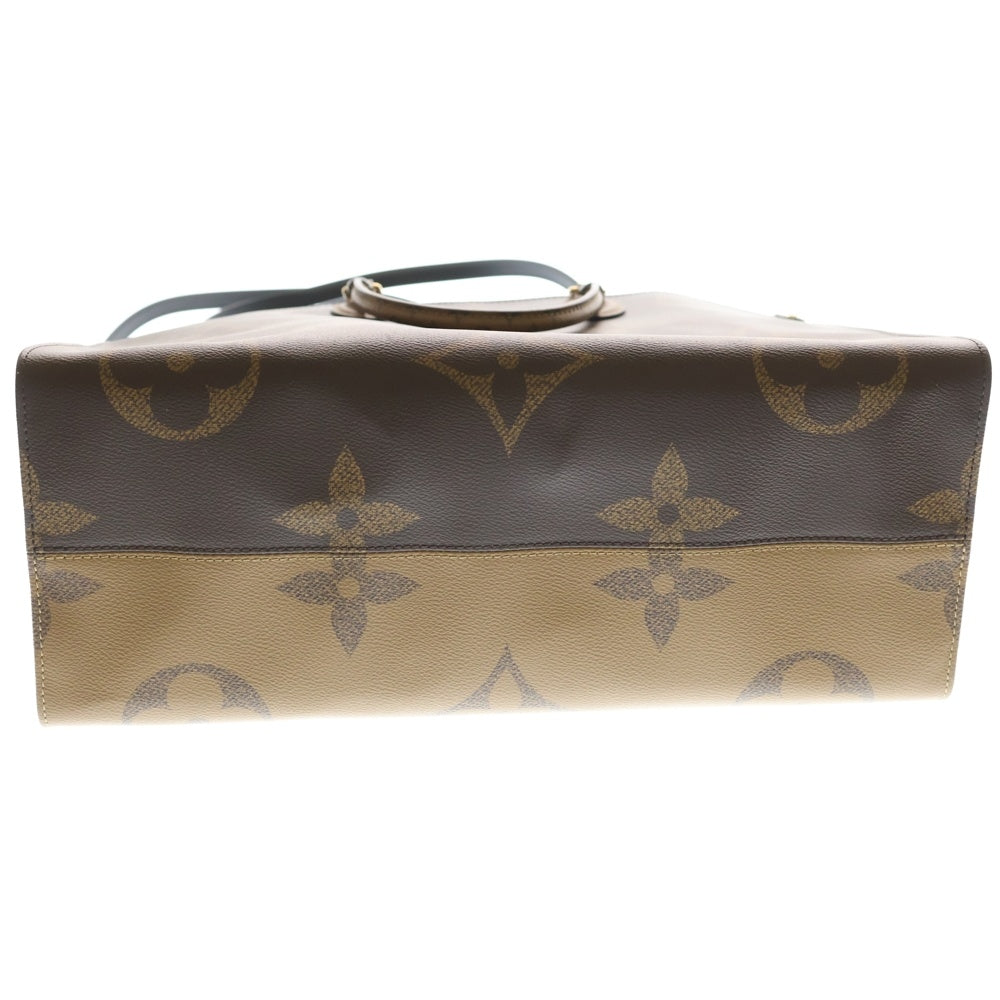 LOUIS VUITTON(ルイヴィトン) モノグラム リバース オンザゴー GM ハンドバッグ ブラウン PVCレザー M44576 RFID レディース