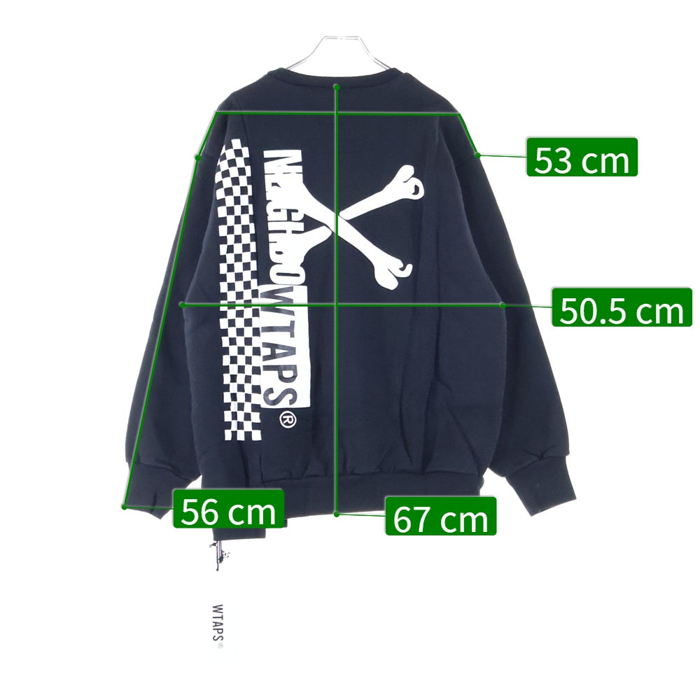 WTAPS(ダブルタップス) 19AW ×NEIGHBORHOOD RIPPER CREW NECK ネイバーフッド リッパー クルーネックスウェットトレーナー ブラック 192ATNHD-CSM02S