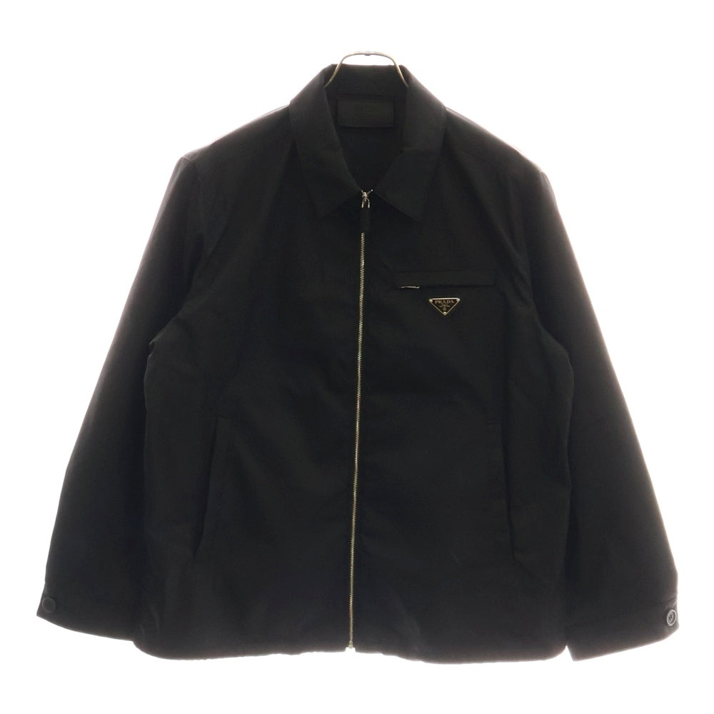 PRADA(プラダ) Re-Nylon ロゴプレート付き ナイロンジップアップジャケット ブラック SGB684 S211 1WQ8