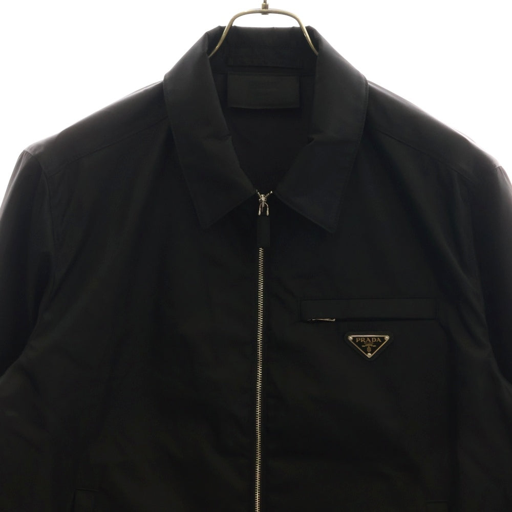 PRADA(プラダ) Re-Nylon ロゴプレート付き ナイロンジップアップジャケット ブラック SGB684 S211 1WQ8