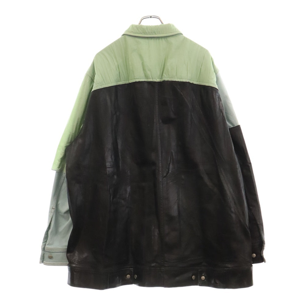 Rick Owens(リックオウエンス) 22AW FOGPOCKET JUMBO OUTERSHIRT 切替デニムジャケット マルチ ブルー RR02B2720-SCOMW2