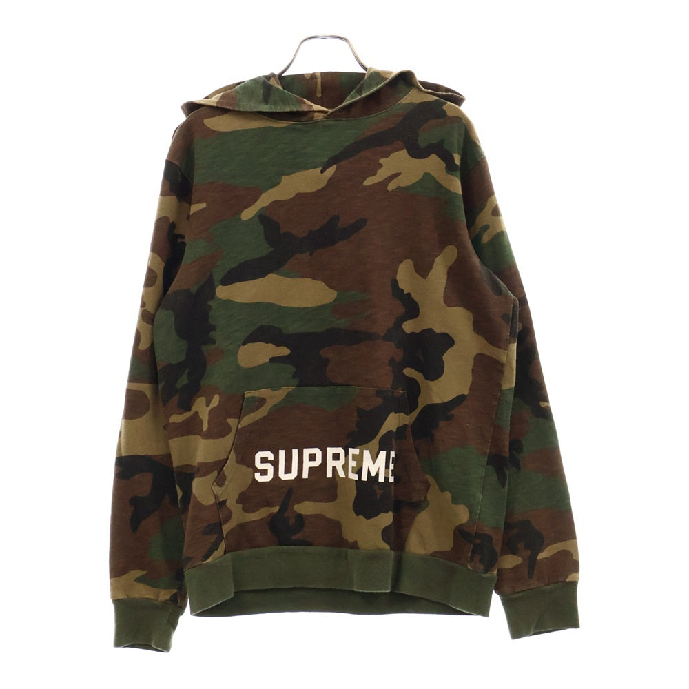 SUPREME(シュプリーム) 14SS AthleticHooded L/S Tee アスレティック 迷彩 カモフラージュプルオーバーパーカー フーディー グリーン
