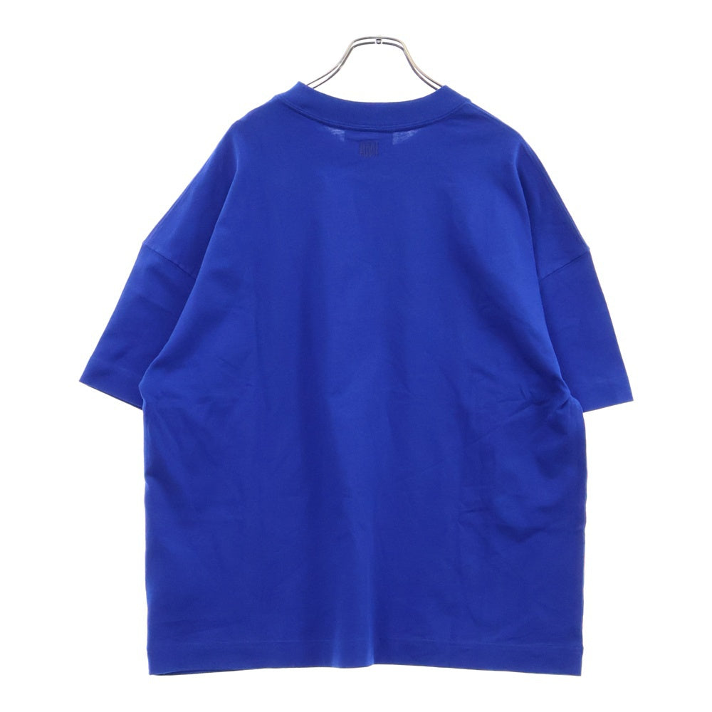 AMI Alexandre Mattiussi(アミアレクサンドルマテュッシ) ロゴ刺繍オーバーサイズ半袖Tシャツ ブルー H21HJ101.726