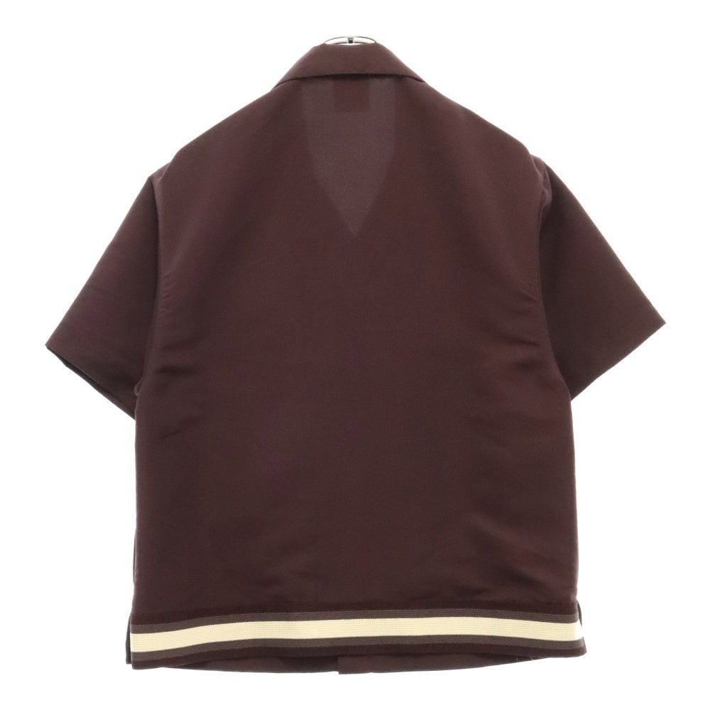 JORDAN BRAND(ジョーダンブランド) ×A Ma Maniere M J AMM SHOOTING SHIRT MAHOGANY アママニエール 刺繍開襟半袖シャツ ブラウン DV7460-263