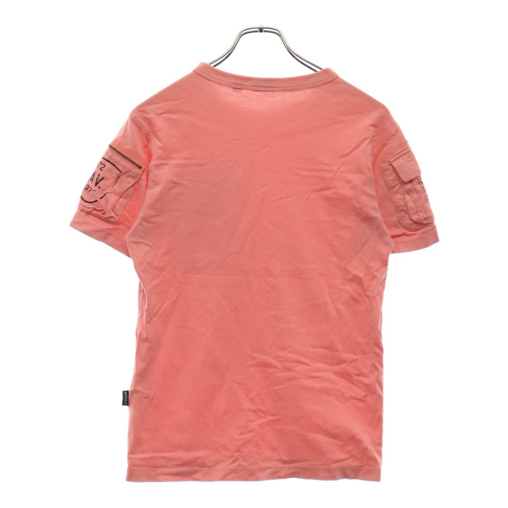 AVIREX(アヴィレックス) アームプリント 半袖Tシャツ ピンク 6123036
