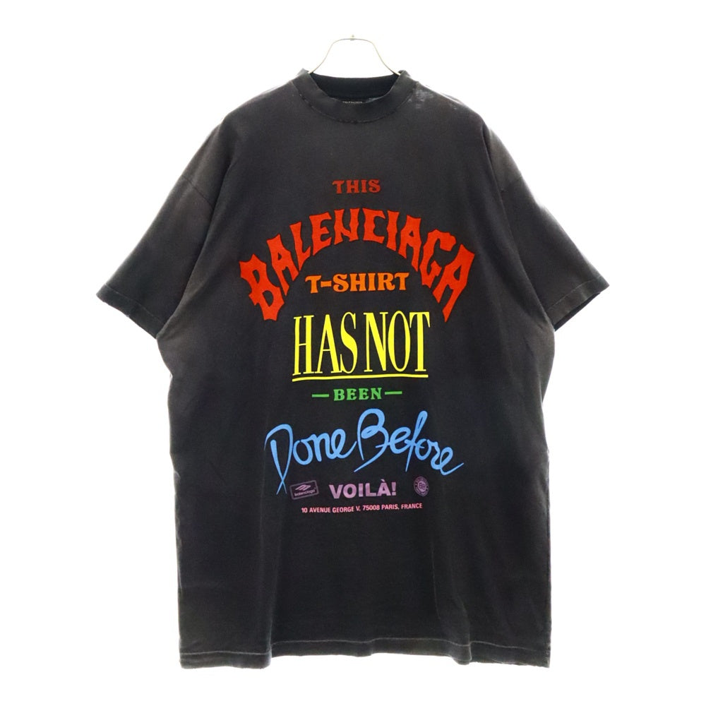 BALENCIAGA(バレンシアガ) 24AW Not Been Done T-Shirt フロントマルチカラープリント半袖Tシャツ ブラック 787349 TQVW4