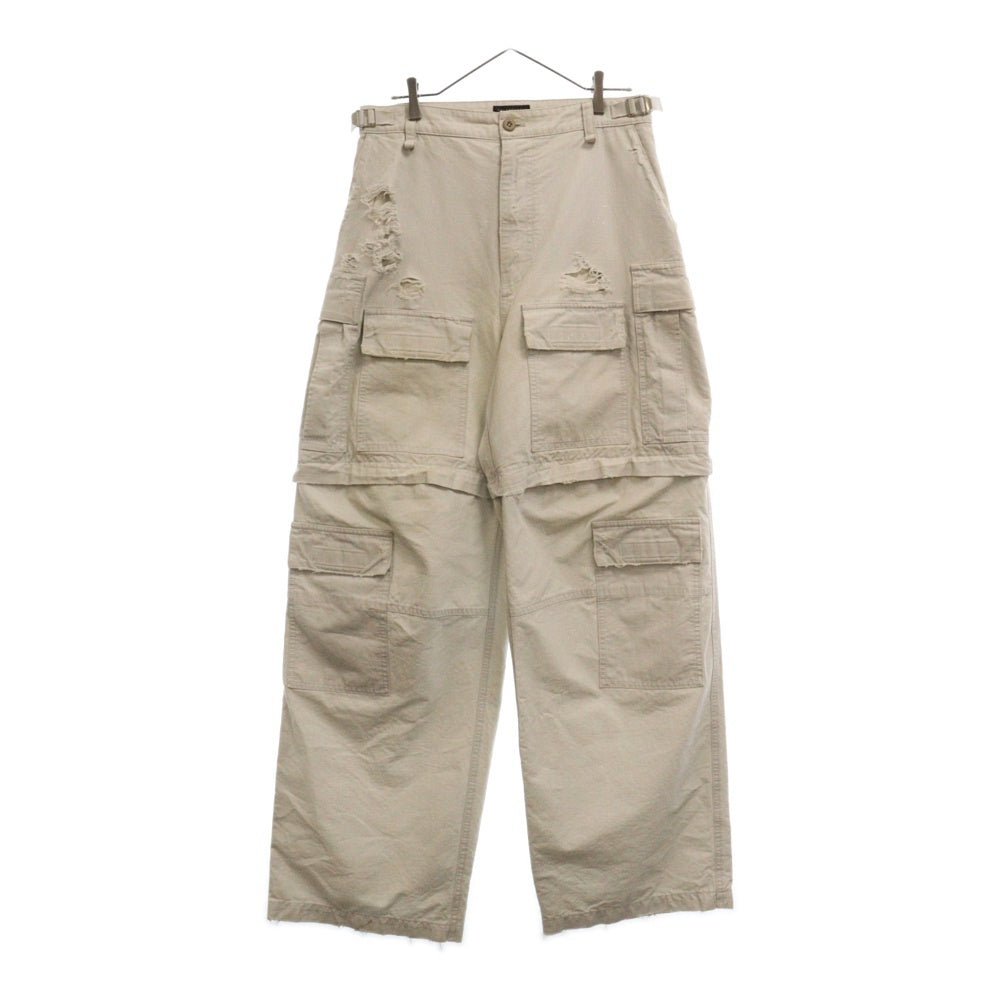 BALENCIAGA(バレンシアガ) 23AW Large Cargo Pants クラッシュマルチカーゴロングパンツ グレー 746493 TKP27