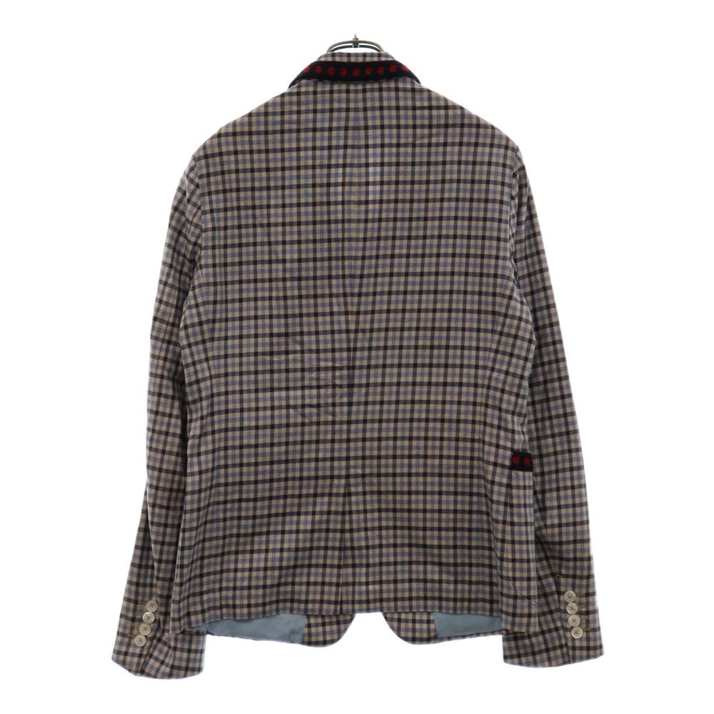 GUCCI(グッチ) 16SS Cotton Twill Vichy Moulin Jacket チェックテーラードジャケット ブルー 409698 Z3961