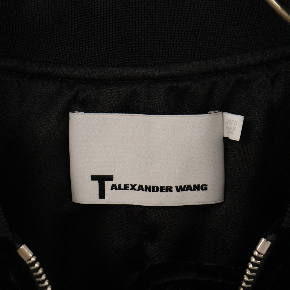 ALEXANDER WANG(アレキサンダーワン) Slightly Batted Bomber Jacket シルクベルベット ベロアボンバージャケット ブラック レディース 403523F16