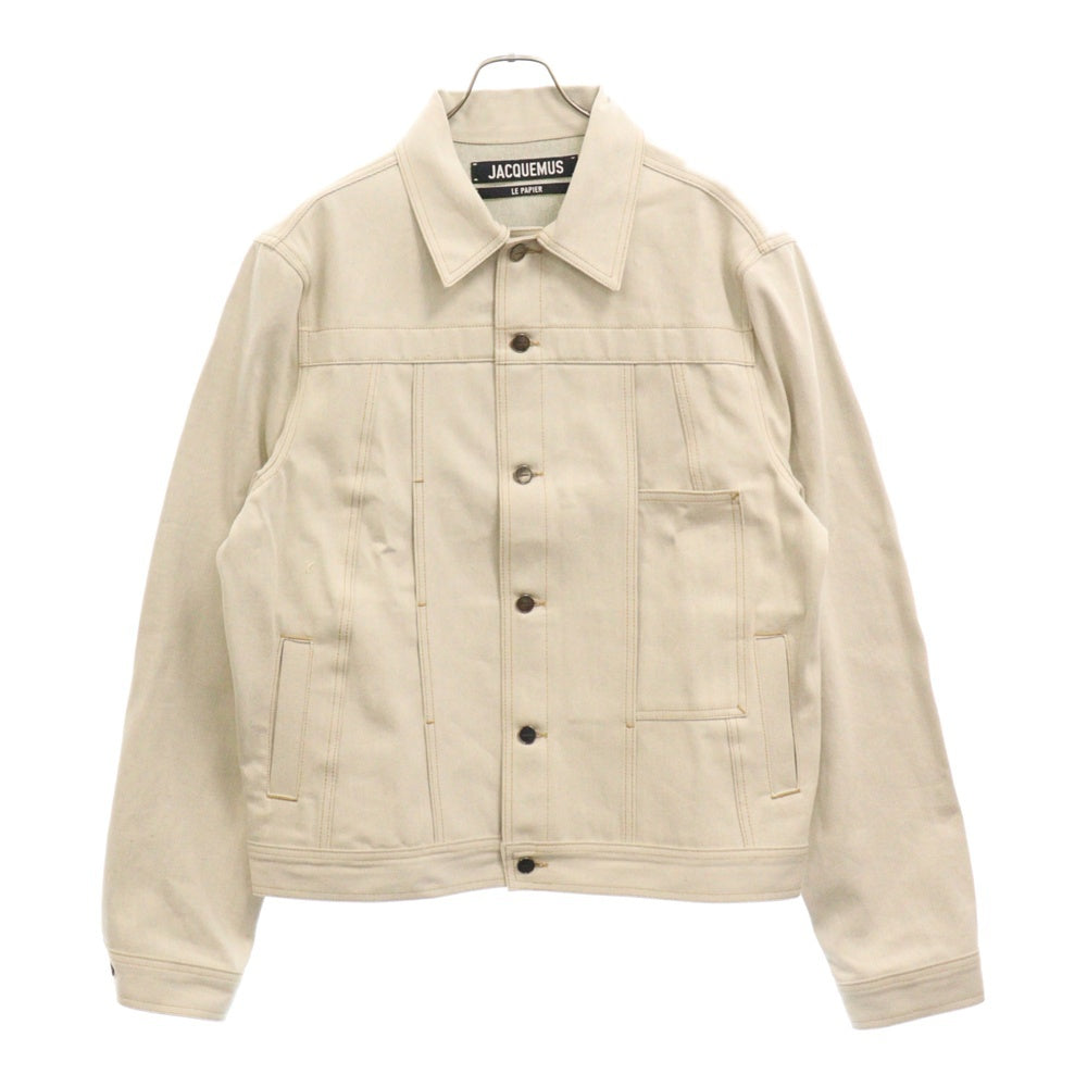 JACQUEMUS(ジャックムス) LE PAPIER Paneled Denim Jacket パネルデニムジャケット アイボリー