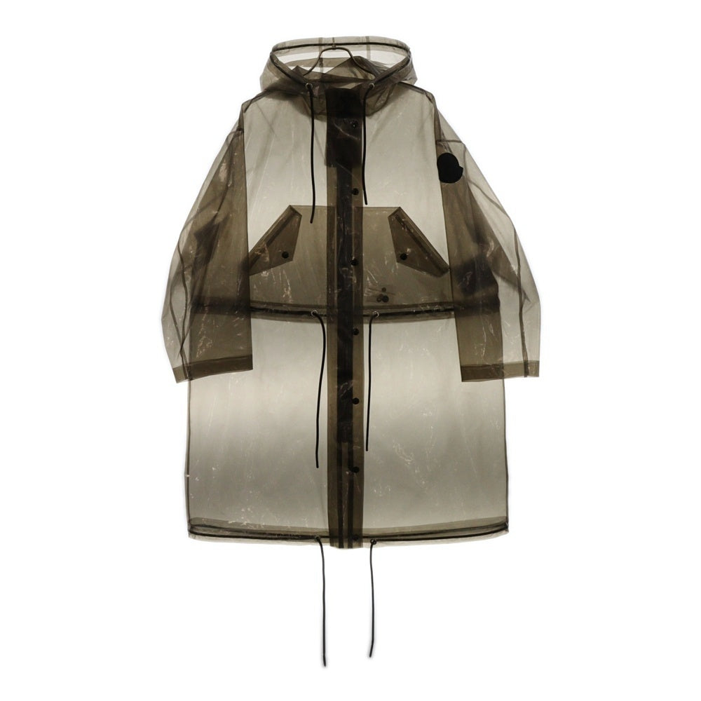 MONCLER(モンクレール) ACAJOU GIUBBOTTO Drawstring Details Midi Raincoat クリア レインコート ブラウン F10931C71840