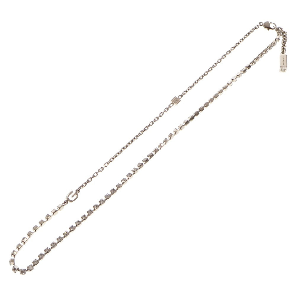 GIVENCHY(ジバンシィ) G Link Necklace ラインストーン装飾 4Gロゴネックレス シルバー BF00KWF005 040