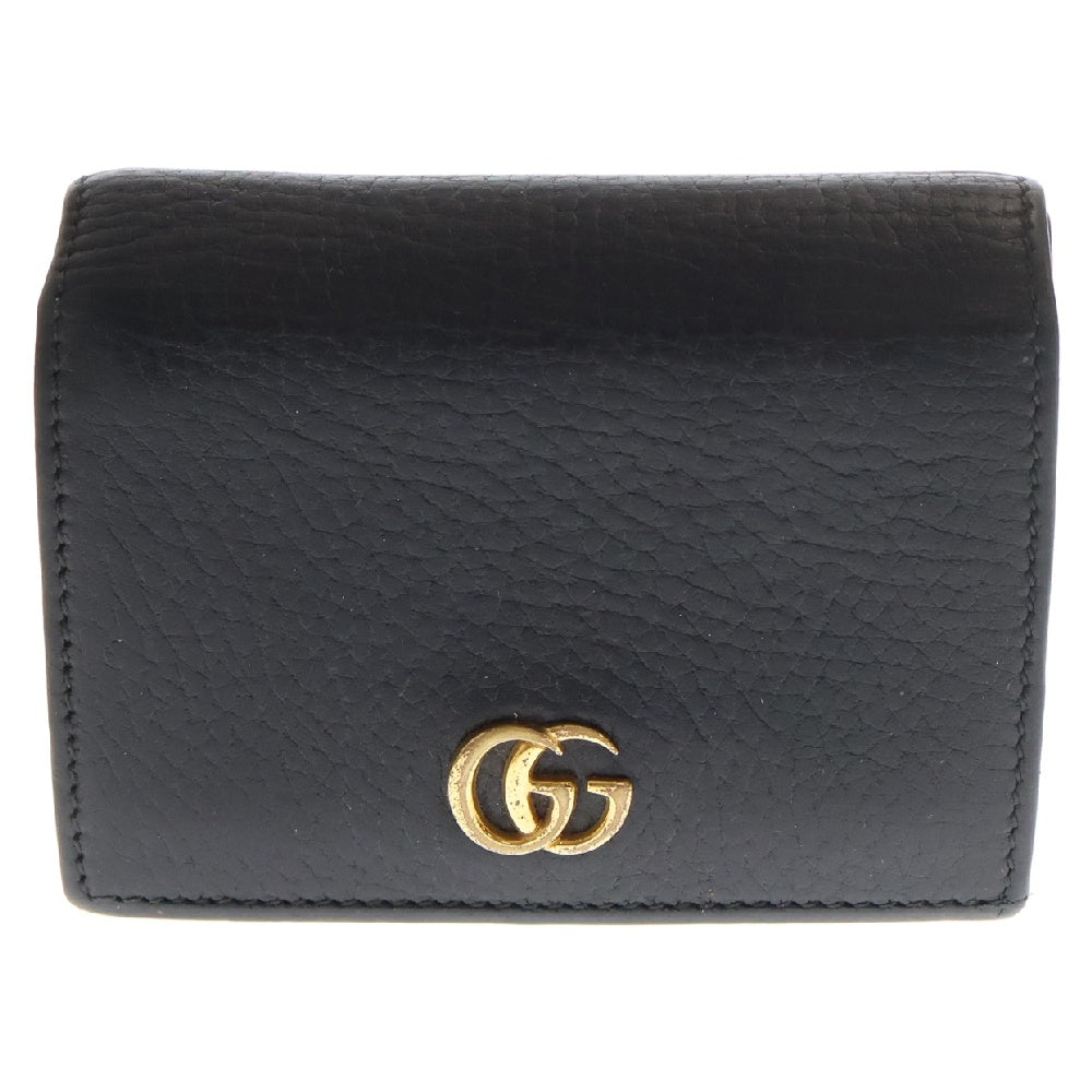 GUCCI(グッチ) Petite Marmont GGマーモント レザーウォレット 2つ折り財布 ブラック 456126
